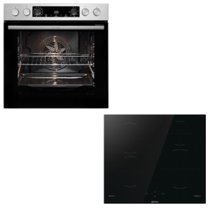 Gorenje BCSIB737OTX Σετ Φούρνου Κάτω Πάγκου 77L & Επαγωγικής Εστίας Μαύρο/Inox (Π.59,5xΥ.59,5xΒ.56,4) B-Stock