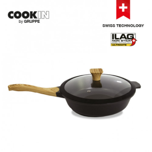 GRUPPE Cookin KESJ28 Αντικολλητικό Τηγάνι με καπάκι Black 28cm