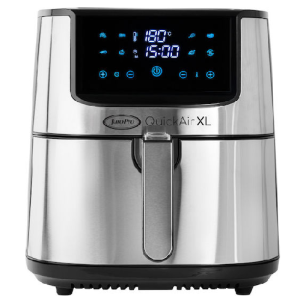 Juro-Pro QuickAir XL Φριτέζα Αέρα Με Ισχύ 1800W 8 Λίτρα Και 8 Προγράμματα Μαγειρέματος Inox-Μαύρο