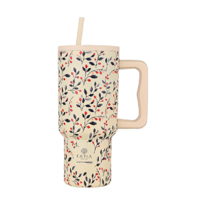 Estia 01-35181 Θερμός STRAW TUMBLER XL SAVE THE AEGEAN 900ml BLOOM BEIGE