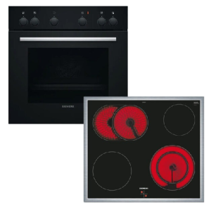 Siemens HE010FBA0 Σετ Εντοιχιζόμενη Κουζίνα 66L Με Κεραμική Εστία EA645GN17 Μαύρο Γυαλί (Υ.59.5×Π.59.4×Β.54.8) B-Stock (Εξωτερικές Φθορές)