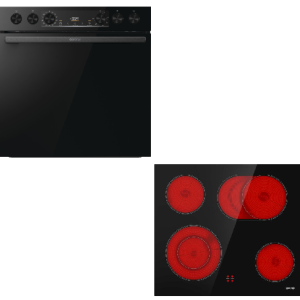 Gorenje BCS737DBGOT Σετ Hλεκτρική Kουζίνα 77lt. Μαύρο Γυαλί Mε Κεραμική Εστία ECD620SCOT (Υ.59.5xΠ.59.5xΒ.56.4) B-Stock (Εξωτερικές Φθορές)