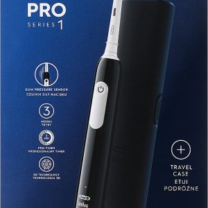 Oral-B Pro1 Επαναφορτιζόμενη Ηλεκτρική Οδοντόβουρτσα Με Θήκη Μαύρη