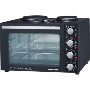 United EO-9739 Ηλεκτρικό Φουρνάκι 48 lt. Με 3 Εστίες Μαύρο (Π.57,1xΒ.43xΥ.39,1)