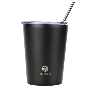 TERRA 01-30186 ΘΕΡΜΟΣ COFFEE MUG SAVE THE AEGEAN 350ml ΜΟΝΟΧΡΩΜΟ ASSORTED ΜΑΥΡΟ