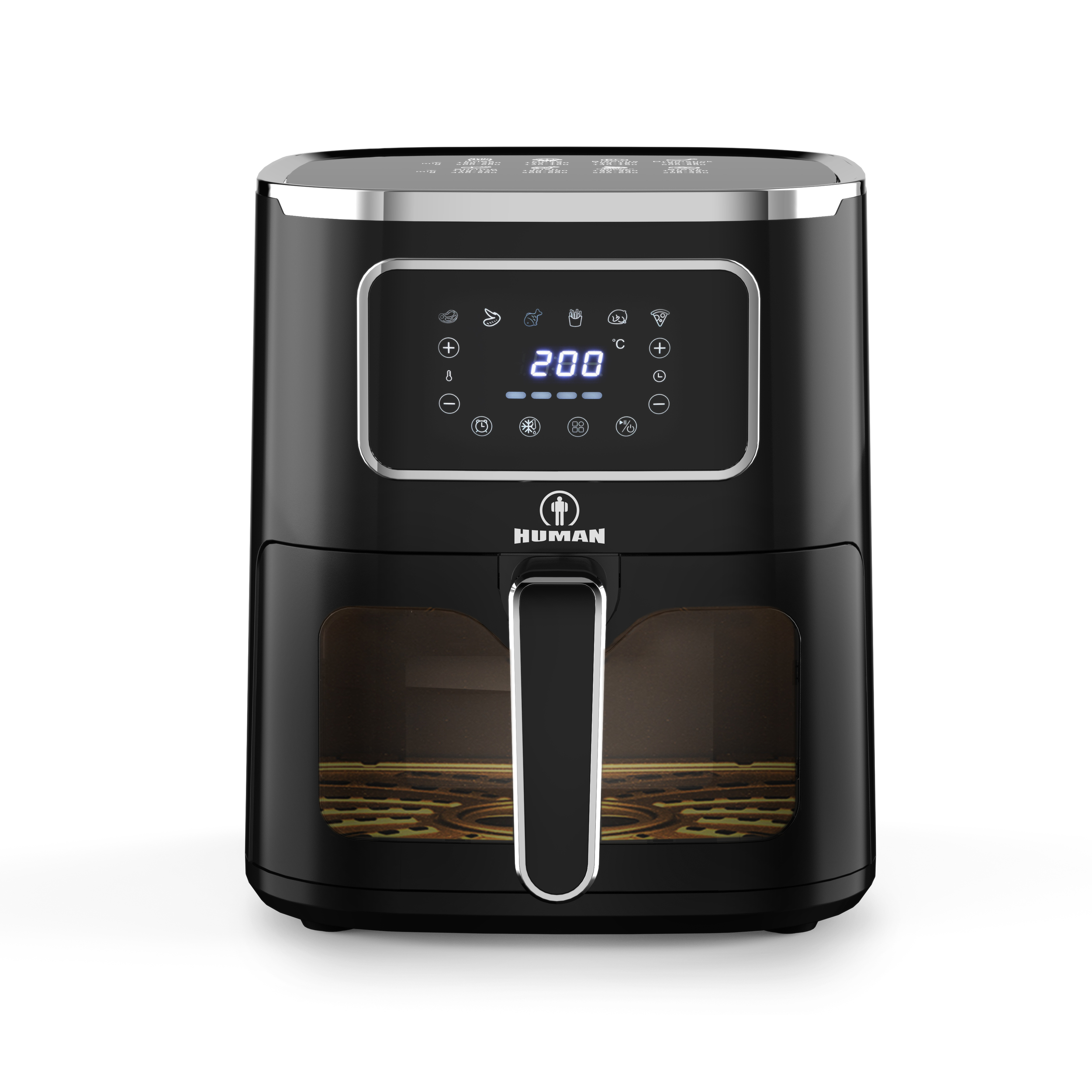 bs-photo-human-6836 Human HU-390 Air Fryer 1500W 5L με αποσπώμενο κάδο 3D σύστημα θέρμανσης