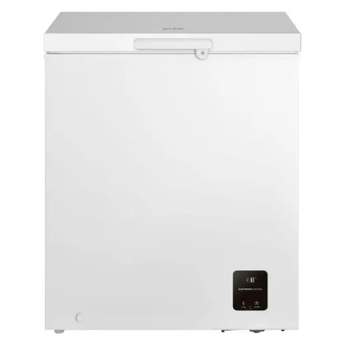 Gorenje FH14EAW 142lt λευκός καταψύκτης - εμπρόσθια όψη Λευκός καταψύκτης μπαούλο Gorenje FH14EAW 142 λίτρων, εμπρόσθια όψη με κλειστό καπάκι.