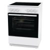 Λευκή κεραμική κουζίνα Gorenje GEC6A41WC σε πλάγια όψη με κλειστή πόρτα φούρνου.