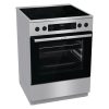 Κεραμική κουζίνα inox Gorenje GECS6C70XPA, πλάγια όψη με κλειστή πόρτα φούρνου.