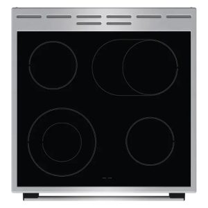 Κεραμική κουζίνα inox Gorenje GECS6C70XPA, κεραμική επιφάνεια με τέσσερις ζώνες HiLight, διπλή και οβάλ εστία.
