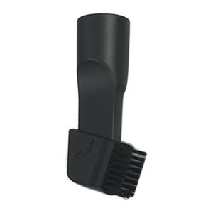 Κόκκινη ηλεκτρική σκούπα stick Haeger Venus 600 VC-600.048A, μαύρο εξάρτημα ακροφυσίου με μικρή βούρτσα.