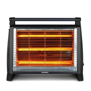KUMTEL LX-2832 μαύρη σόμπα χαλαζία 1500W – εμπρός όψη